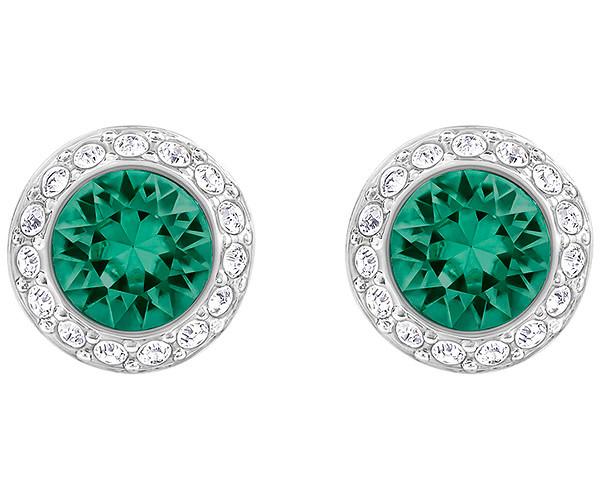 Swarovski Swarovski Angelic Pierced Earrings, Green, Rhodium Plating Green Rhodium-plated