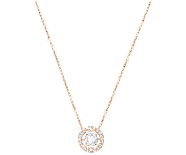 Swarovski Swarovski Sparkling Dance Round Necklace, White White Rose Gold-plated