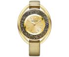 Swarovski Swarovski Crystalline Oval Watch, Leather Strap, Bronze, Gold Tone Brown Gold-plated