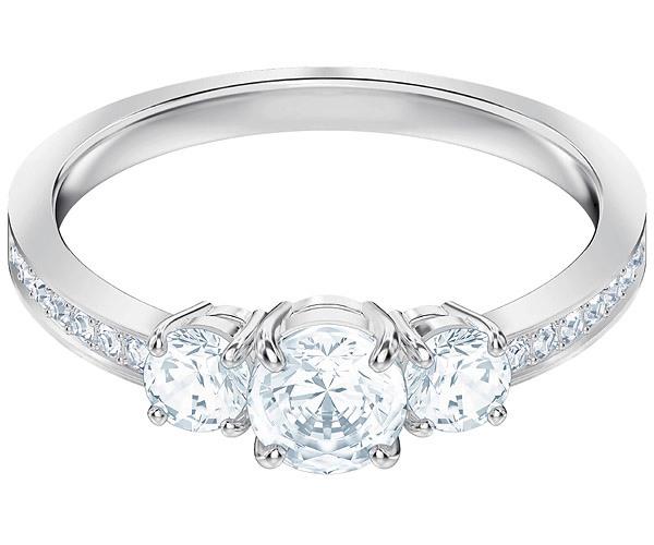 Swarovski Swarovski Attract Trilogy Round Ring, White, Rhodium Plating White Rhodium-plated