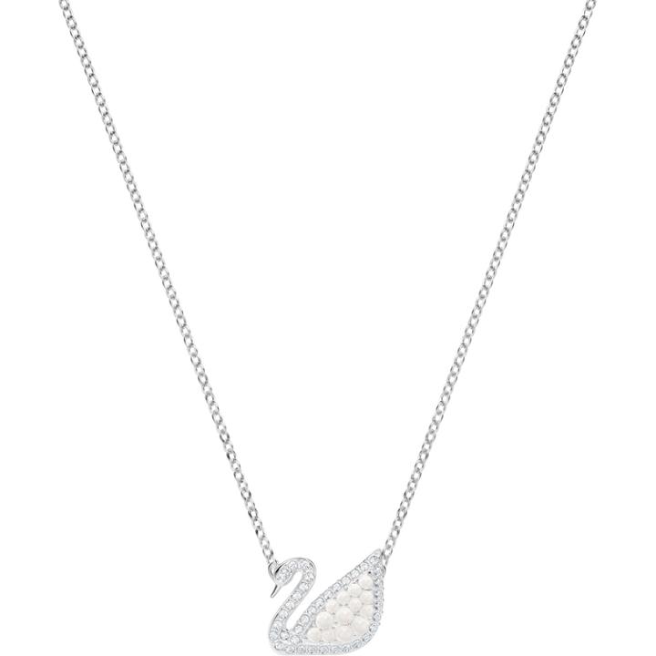 Swarovski Iconic Swan Necklace, White, Rhodium Plating