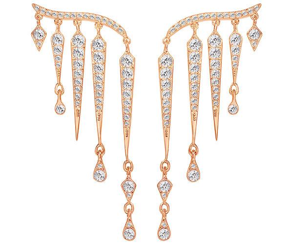 Swarovski Swarovski Flame Pierced Earrings White Rose Gold-plated