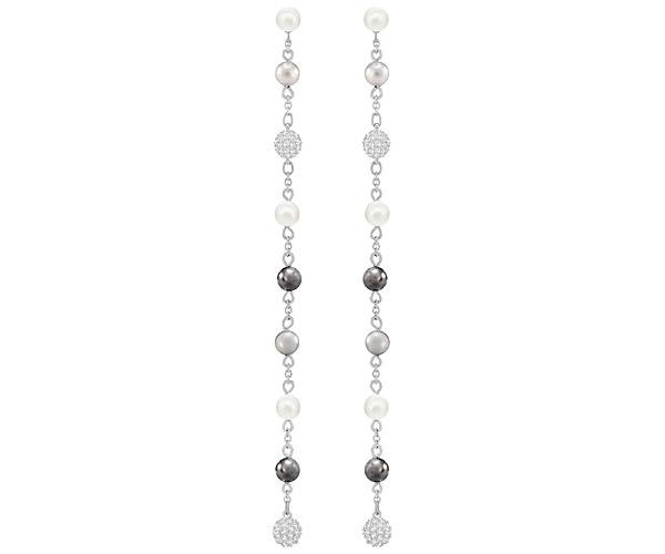 Swarovski Swarovski Canopy Pierced Earrings, Multi-colored, Rhodium Plating Dark Multi Rhodium-plated