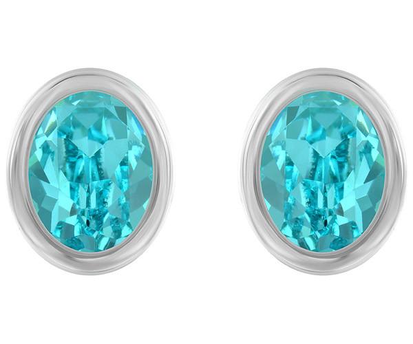 Swarovski Swarovski Laser Pierced Earrings Aqua Rhodium-plated
