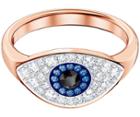 Swarovski Swarovski Duo Evil Eye Ring, Multi-colored, Rose Gold Plating Dark Multi Rose Gold-plated