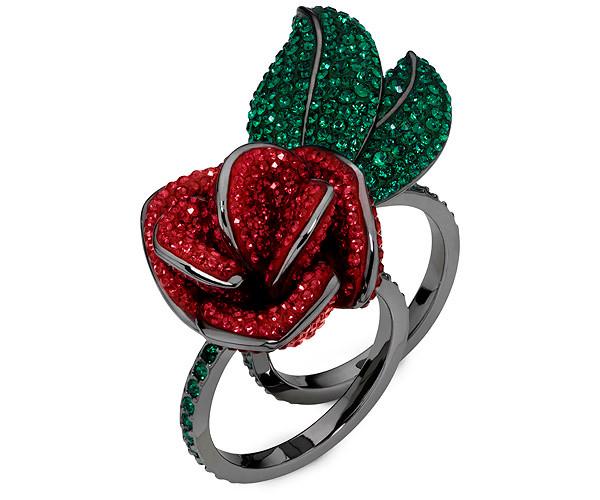Swarovski Swarovski The Beauty And The Beast Stacking Ring Green Gold-plated