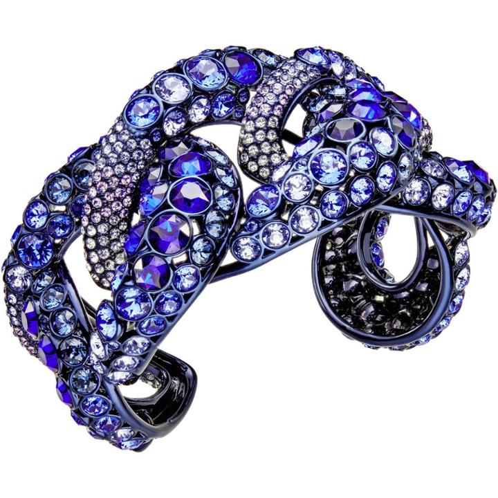 Swarovski Tabloid Cuff, Multi-colored, Blue Pvd Plating