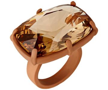 Swarovski Swarovski Atelier Swarovski By Rosie Assoulin, Jewel-y Mchue-y Cocktail Ring Brown Rhodium-plated