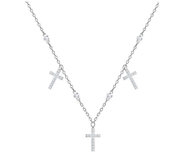 Swarovski Swarovski Mini Cross Choker, White, Rhodium Plating White Rhodium-plated