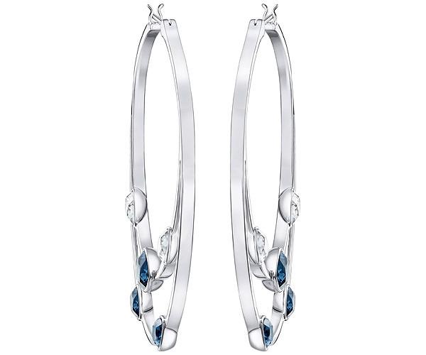 Swarovski Swarovski Gaze Hoop Pierced Earrings, Blue, Rhodium Plating Light Multi Rhodium-plated