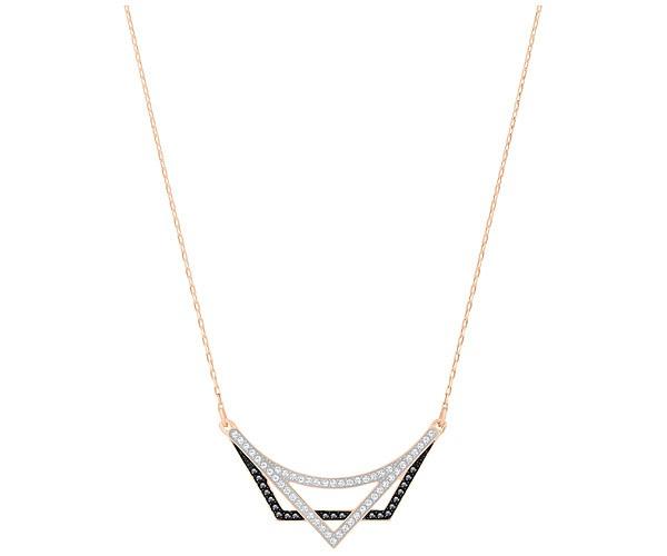 Swarovski Swarovski Geometry Necklace, Small, Black, Rose Gold Plating White Rose Gold-plated