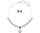 Swarovski Swarovski Feel Set Teal Rhodium-plated