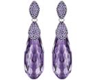 Swarovski Swarovski Height Pierced Earrings, Purple, Rhodium Plating Purple Rhodium-plated