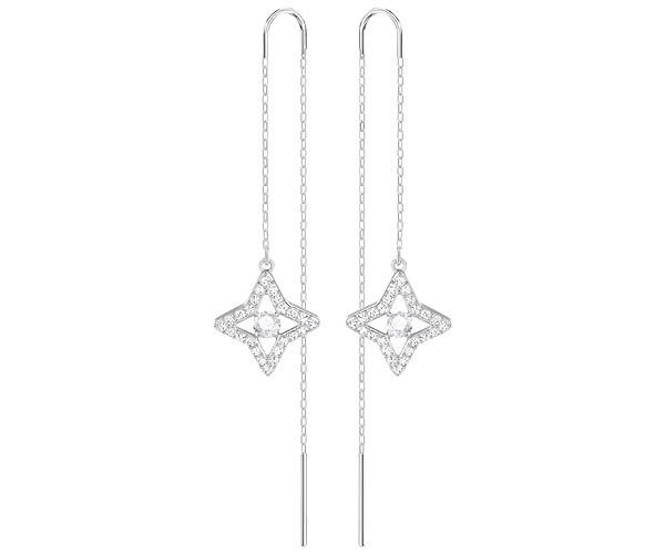 Swarovski Swarovski Sparkling Dance Star Pierced Earrings, White, Rhodium Plating White Rhodium-plated