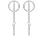 Swarovski Swarovski Hoop Fever Pierced Earrings, Long, White, Rhodium Plating White Rhodium-plated