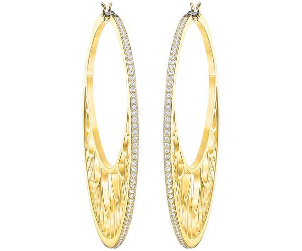 Swarovski Swarovski Georgette Hoop Pierced Earrings, White, Gold Plating White Gold-plated