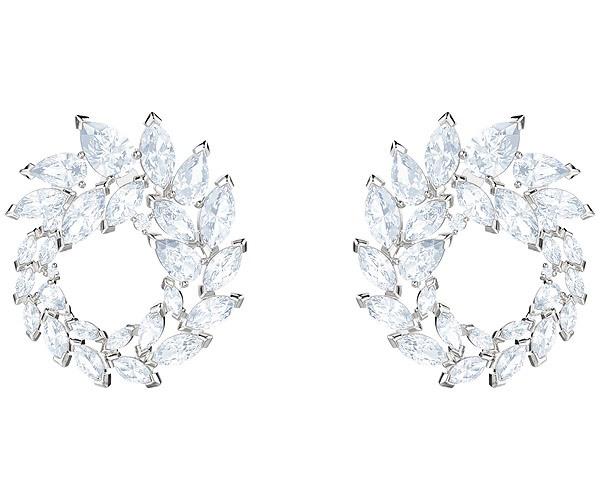 Swarovski Swarovski Louison Hoop Pierced Earrings, White, Rhodium Plating White Rhodium-plated
