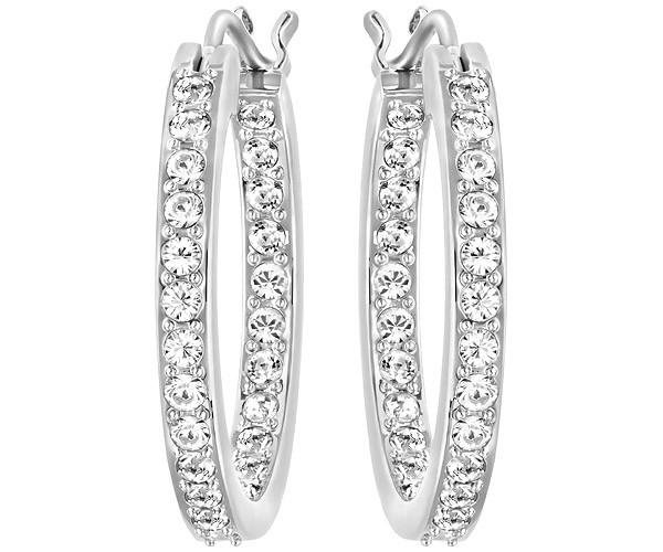 Swarovski Swarovski Sommerset Hoop Pierced Earrings, White, Rhodium Plating White Rhodium-plated