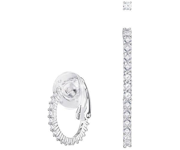 Swarovski Swarovski Vittore Pierced Earrings, White, Rhodium Plating White Rhodium-plated