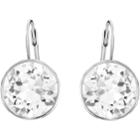 Swarovski Bella Pierced Earrings, White, Rhodium Plating