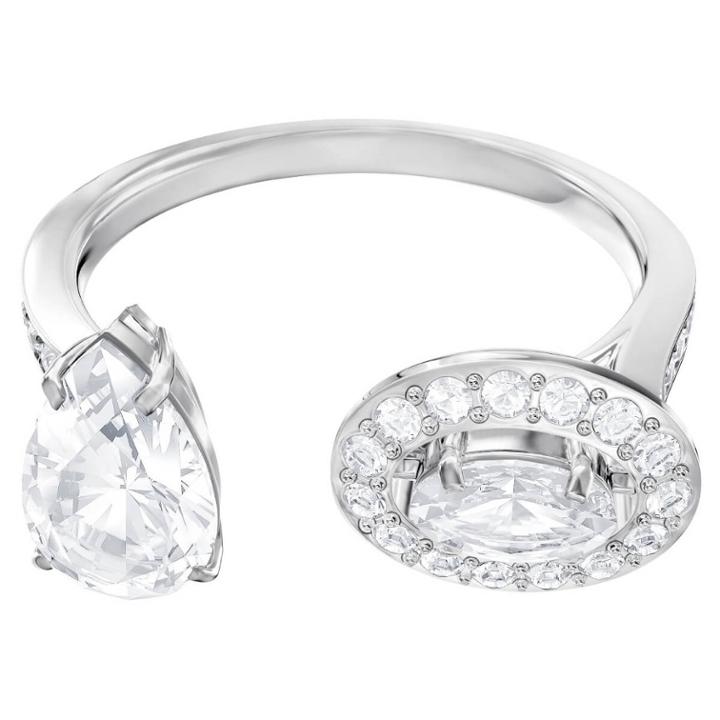 Swarovski Attract Ring, White, Rhodium Plating