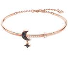 Swarovski Swarovski Duo Moon Bangle, Medium, Black, Rose Gold Plating Black Rose Gold-plated