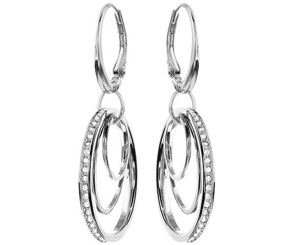 Swarovski Swarovski Precision Pierced Earrings White Rhodium-plated