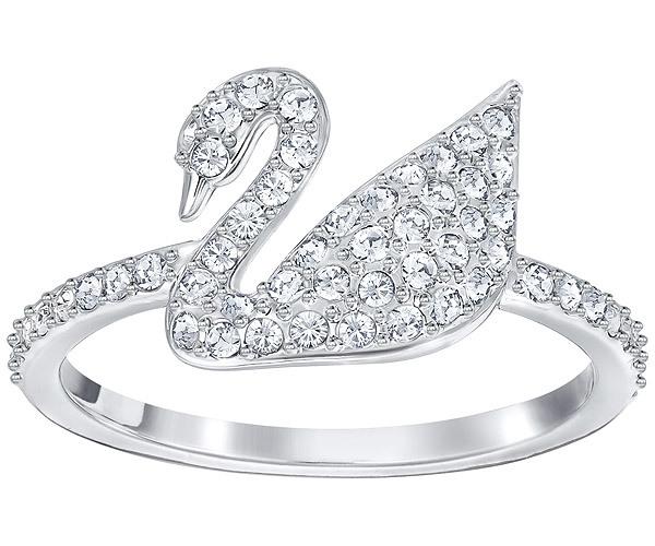 Swarovski Swarovski Iconic Swan Ring, White, Rhodium Plating White Rhodium-plated