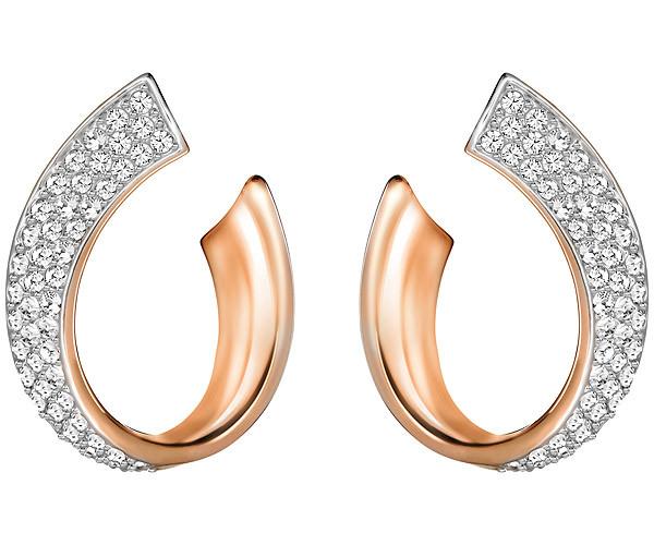 Swarovski Swarovski Exist Small Pierced Earrings White Rose Gold-plated