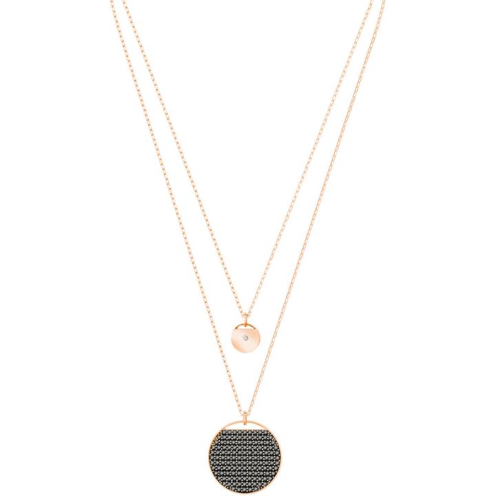 Swarovski Ginger Layered Pendant, Gray, Rose Gold Plating