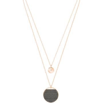 Swarovski Ginger Layered Pendant, Gray, Rose Gold Plating