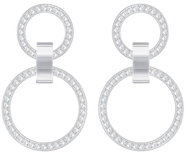 Swarovski Swarovski Hollow Pierced Earrings, White, Rhodium Plating White Rhodium-plated