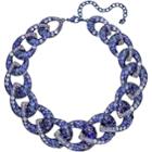 Swarovski Tabloid Necklace, Multi-colored, Blue Pvd Plating