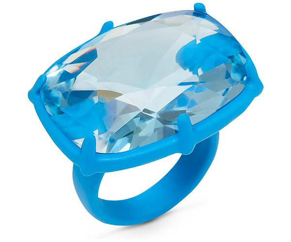 Swarovski Swarovski Jewel-y Mchue-y Cocktail Ring, Light Blue Matt Varnish Aqua Rhodium-plated