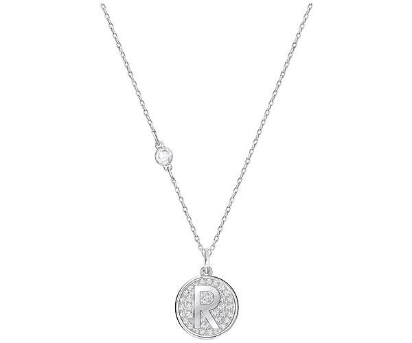 Swarovski Swarovski Letter R Pendant, White, Rhodium Plating White Rhodium-plated