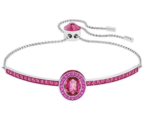 Swarovski Swarovski Gently Oval Bangle, Pink Pink Rhodium-plated