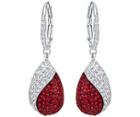 Swarovski Swarovski Fortunately Pierced Earrings Red Rhodium-plated