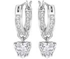 Swarovski Swarovski Attract Heart Hoop Pierced Earrings White Rhodium-plated