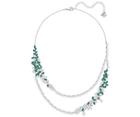 Swarovski Swarovski Garden Layered Necklace, Large, Green White Rhodium-plated