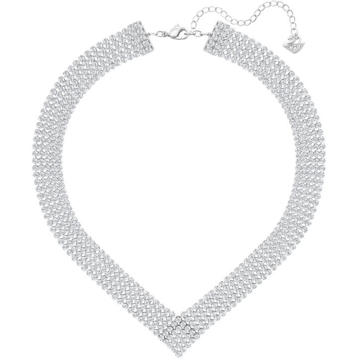 Swarovski Fit Necklace, White, Palladium Plating