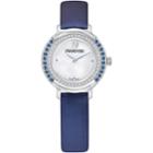 Swarovski Playful Mini Watch, Fabric Strap, Blue, Silver Tone