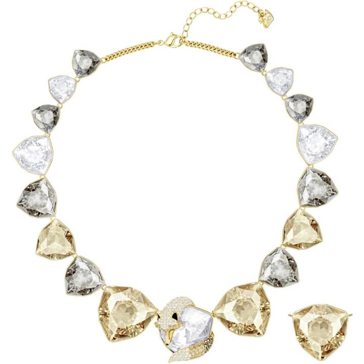 Swarovski March Fox Necklace, Multi-colored, Gold Plating