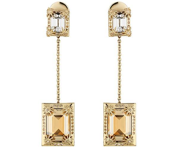 Swarovski Swarovski Calypso Pierced Earrings, Brown, Gold Plating Brown Gold-plated