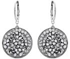 Swarovski Swarovski Crystal Rock Round Pierced Earrings Gray Rhodium-plated