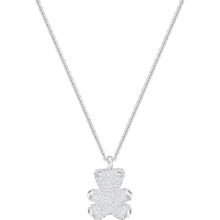 Swarovski Teddy 3d Pendant, White, Rhodium Plating