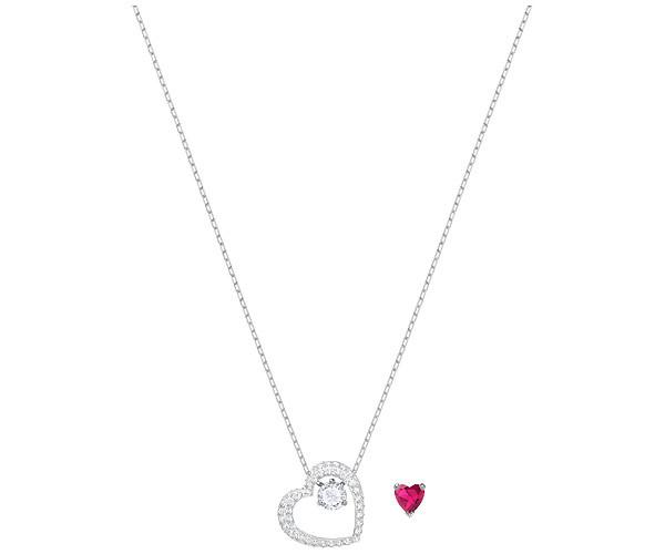 Swarovski Swarovski Love Heart Pendant, White, Rhodium Plating White Rhodium-plated
