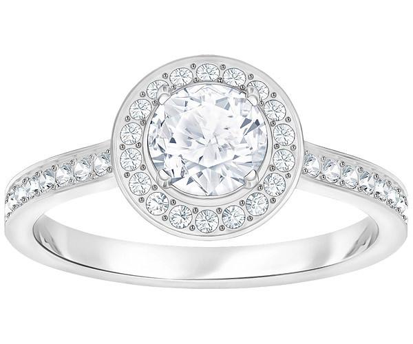 Swarovski Swarovski Attract Light Round Ring, White, Rhodium Plating White Rhodium-plated