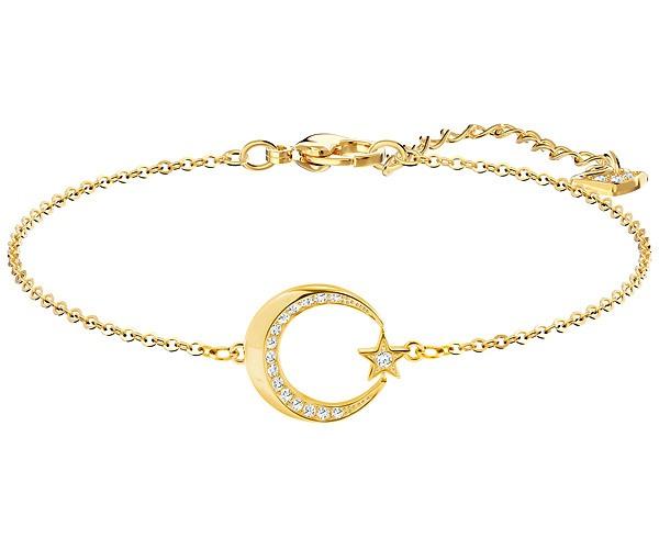 Swarovski Swarovski Crescent And Star Bracelet, White, Gold Plating White Gold-plated