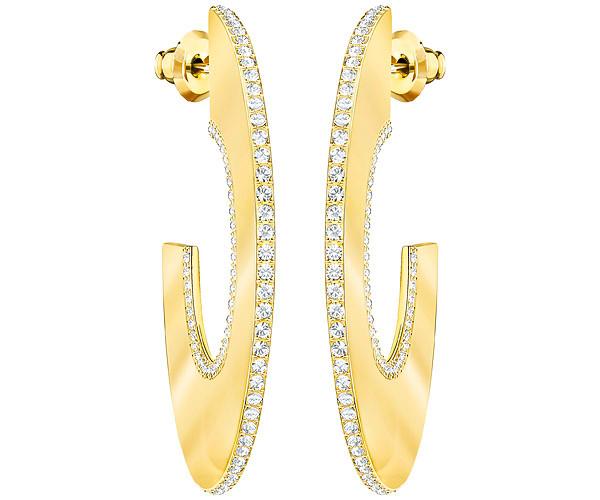 Swarovski Swarovski Gelane Hoop Pierced Earrings, White White Gold-plated