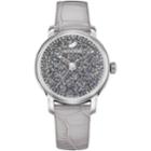 Swarovski Crystalline Hours Quartz Watch, Leather Strap, Gray, Silver Tone
